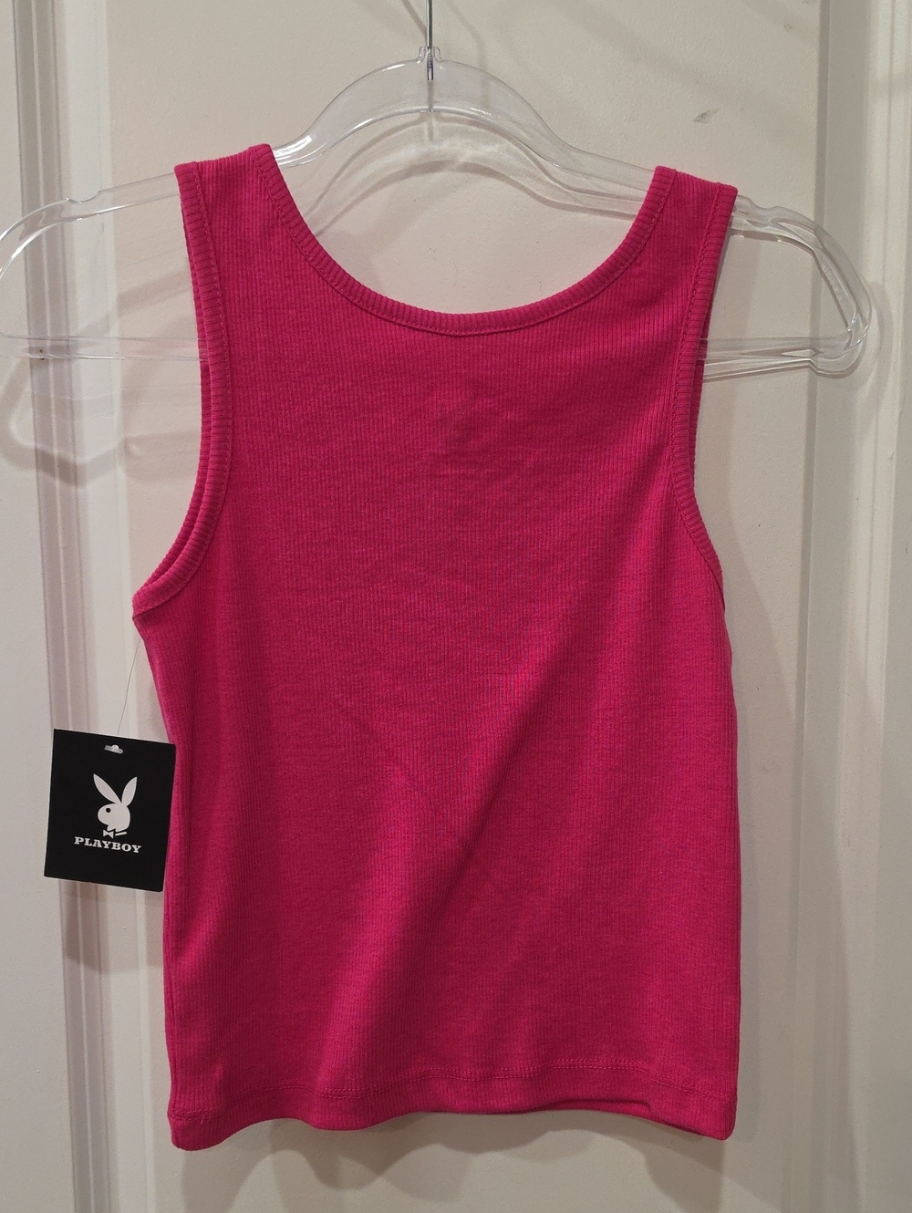 PLAYBOY Rhinestone Logo Ribbed Tank Top - Picture 5 of 5